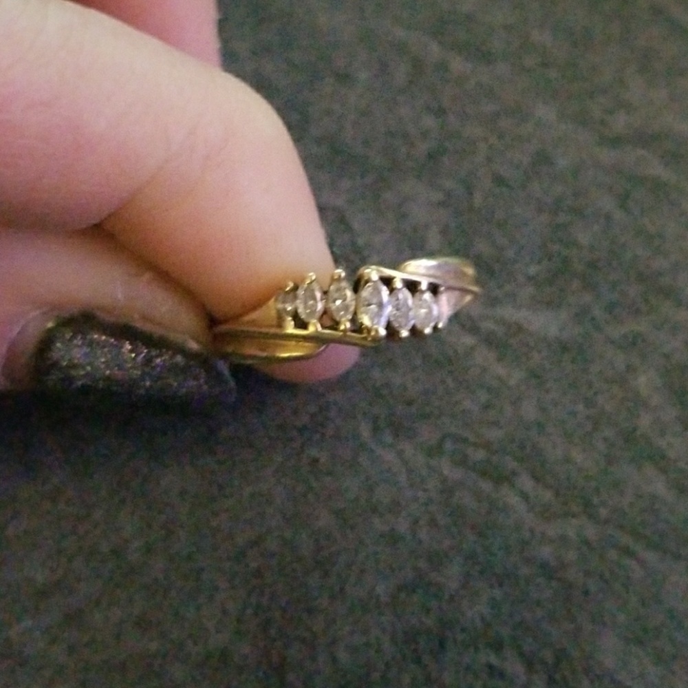 14k CZ Anniversary Band Ring